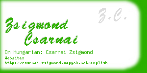 zsigmond csarnai business card